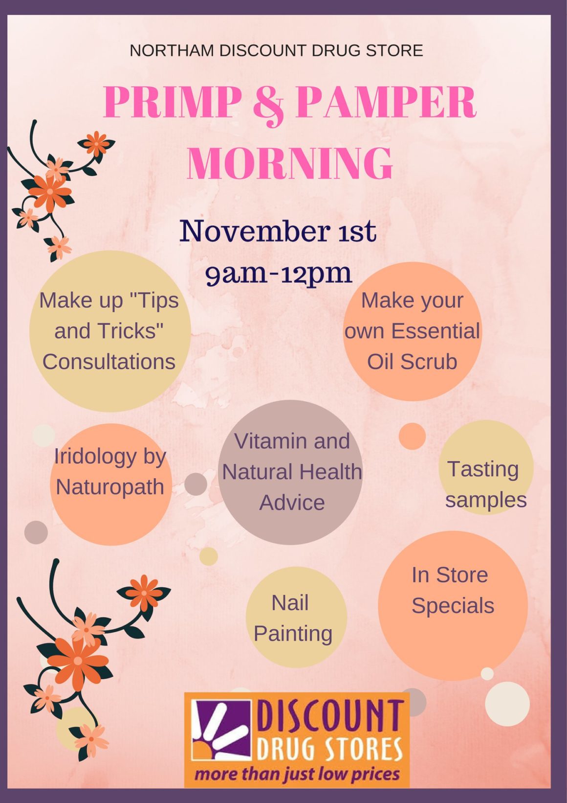FREE Primp & Pamper Morning at Discount Drug Store