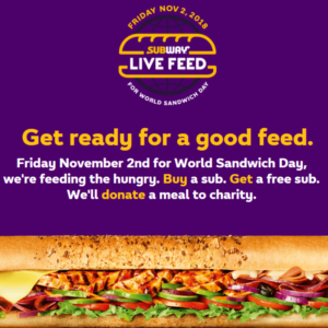 World Sandwich Day at Subway!